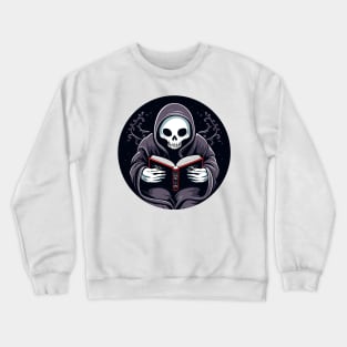 Grim Reaper Reading a Book Crewneck Sweatshirt